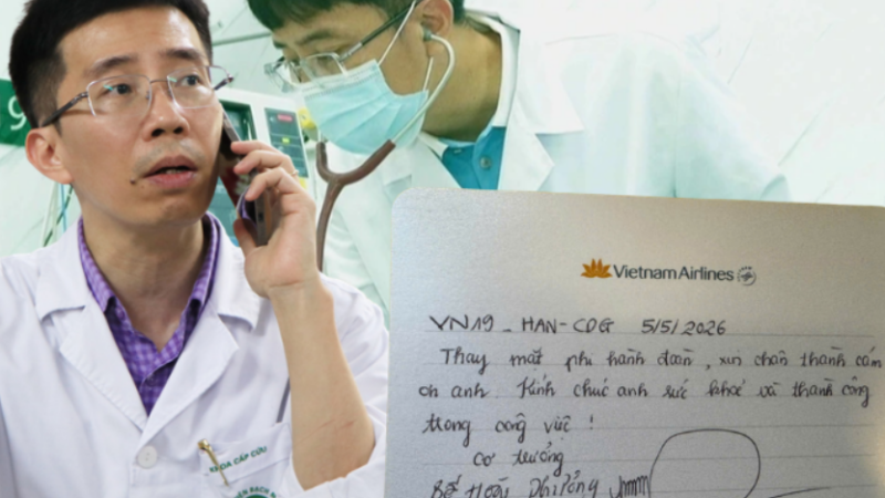 Rõ bức thư viết tay của cơ trưởng chuyến bay VNA gửi bác sĩ Bạch Mai đang được chia sẻ rần rần lúc này: Chuyến bay quá may mắn khi có Bác sĩ.